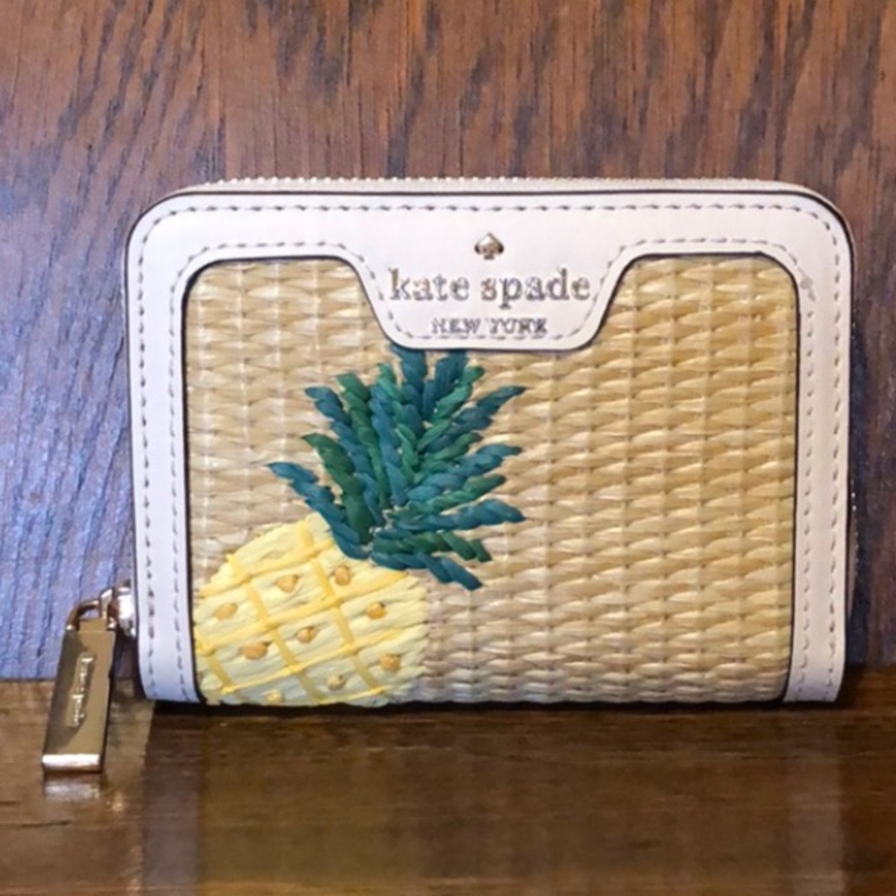 NWT-Kate Spade-Pineapple🍍Small Zip Card Case-$159 - Picture 1 of 14
